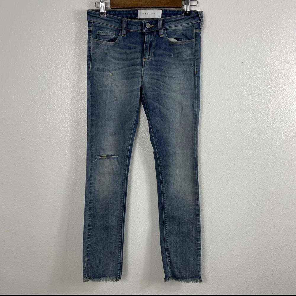 IRO Blue Skinny Jeans with Vintage-Inspired Look
